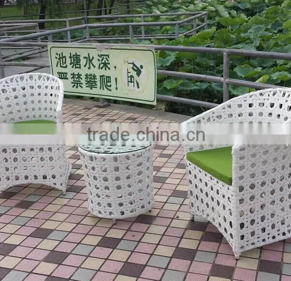 Big Hole Special White Rattan Wicker Garden Chairs and Table photo-4