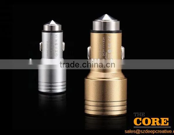 I2 Two USB Port Car Charger,2 Port Car Charger,cheap Car Usb Charger,metal Car Charger, Stainless Steel Auto Charger photo-3