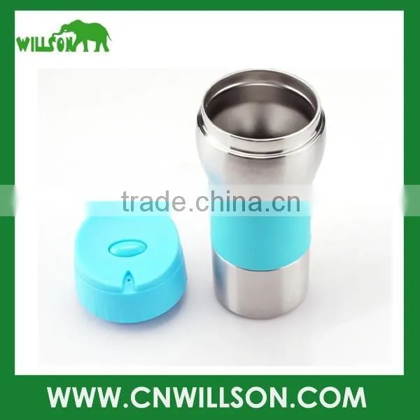 Stainless Steel Portable Thermos Mug Flask With Rubber Band photo-2