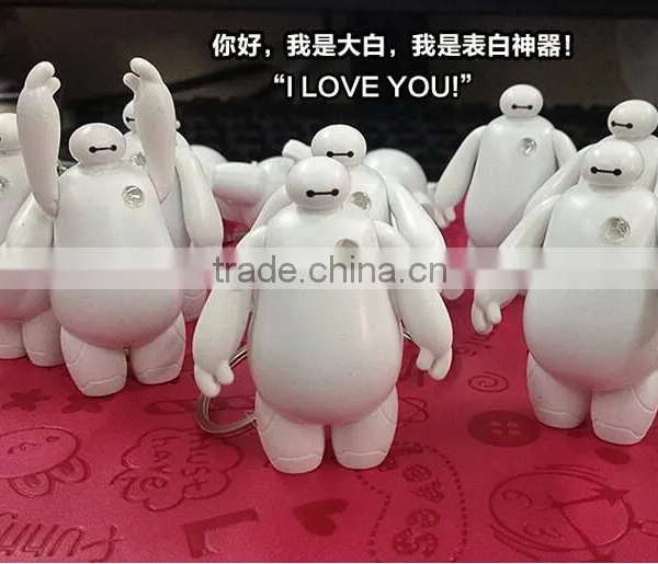 Wholesale Big Hero 6 Cute Baymax Kids Gift Pendant Keychain Ring Hot Sale 3d Rubber Big Hero Baymax Keyrings photo-4