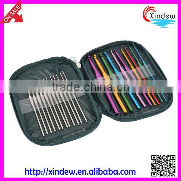 High Quality Aluminum Crochet Hook Set and Iron Crochet Hook Set in Leather Case