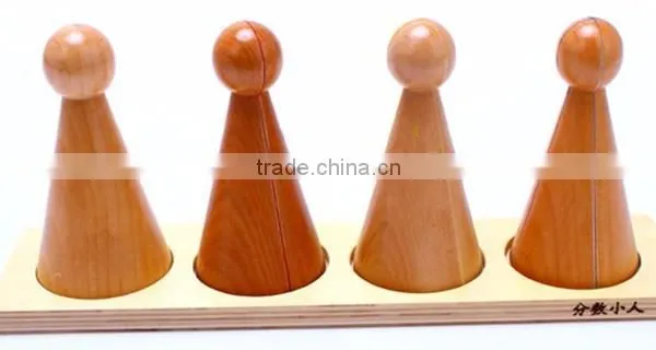 Wooden Math Education Montessori Fraction Skittles Toy photo-2