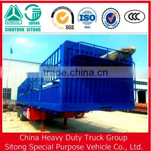 China Supplier 3 Axle 40ton Stake Fence Semi Truck Trailer for Animal Transport for Sale photo-3