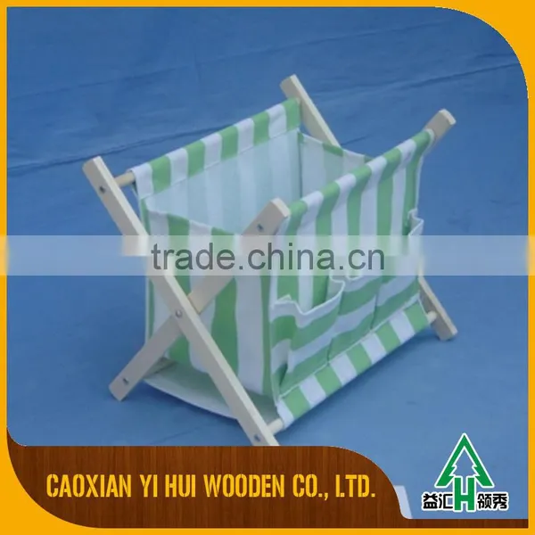 News Stand Foldable Wood Fabric Magazine Rack photo-5
