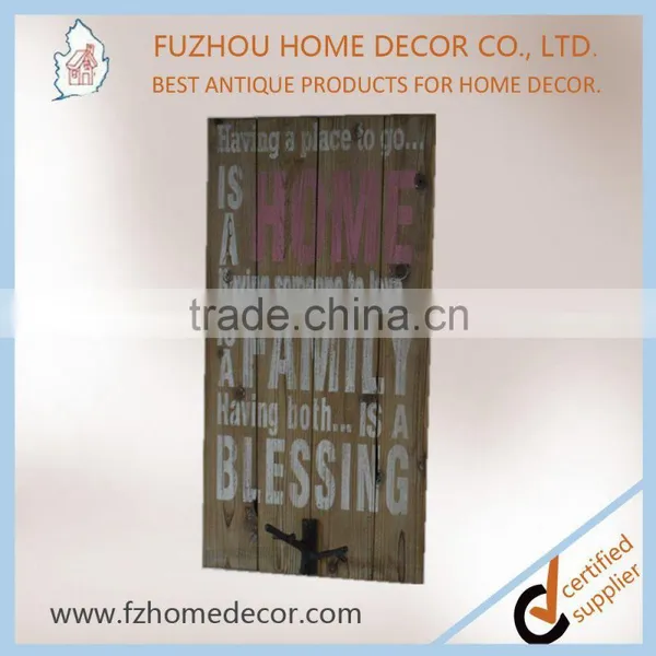 High Quality Vintage Wood Painting Plaque With Metal Hooks photo-6
