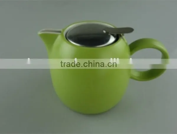 Stock Ceramic Round Water Bottle,glazed Stainless Steel Lid Water Pot,teapot photo-4