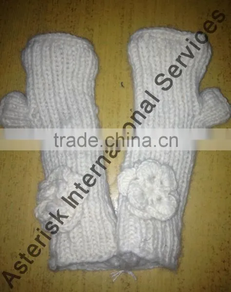Knitting Woolen Gloves
