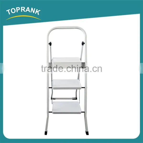 Household 3 Steps Folding Iron Ladder With Powder Coated photo-3