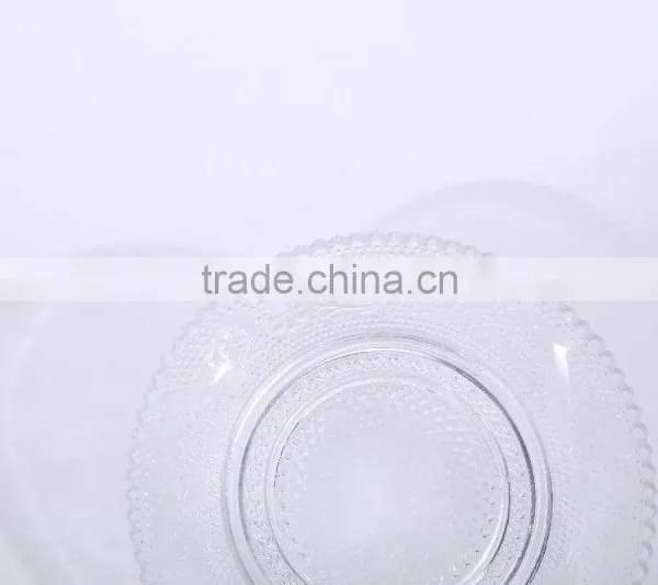Set 7 Clear Round Flat Glass Decorative Dish Plate photo-2