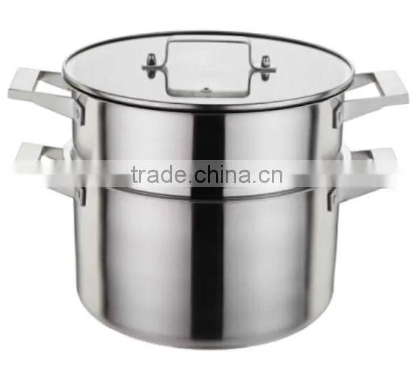 2 Layers Stainless Steel Steamer Pot With Bakelite Handle photo-5