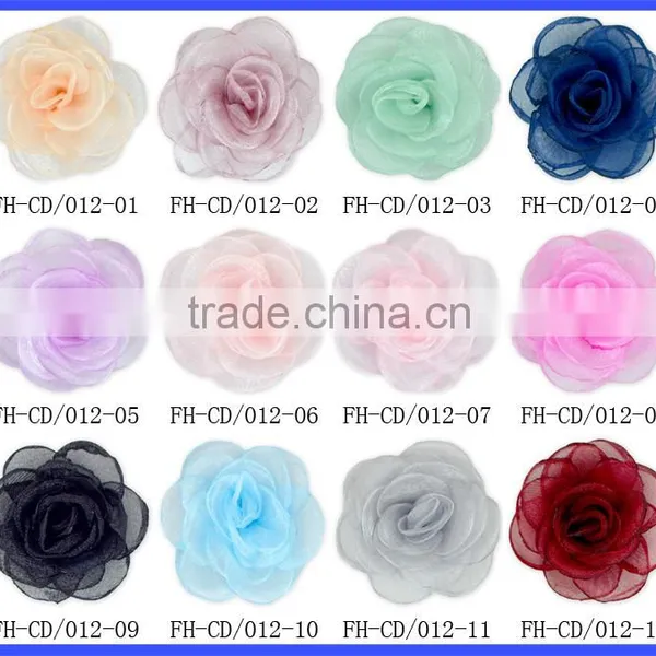 Light Yellow Many Layers Flower Party Decoration Handmade Chiffon Flowers Wholesale photo-6