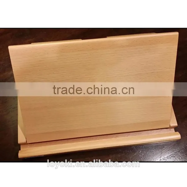 Solid Beech Wood Tablet Holder Folding Book Display Stand Adjustable Wooden Cookbook Reading Book Stand photo-4