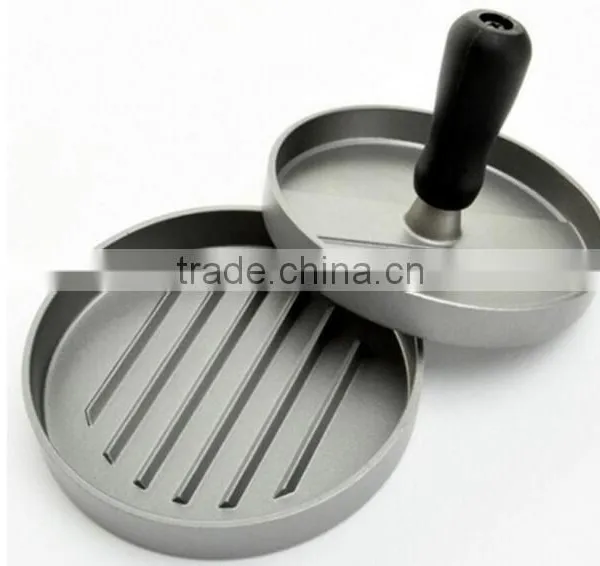 1 Section Cast Aluminum TPR Handle Mini Hamburger Patty Maker photo-4