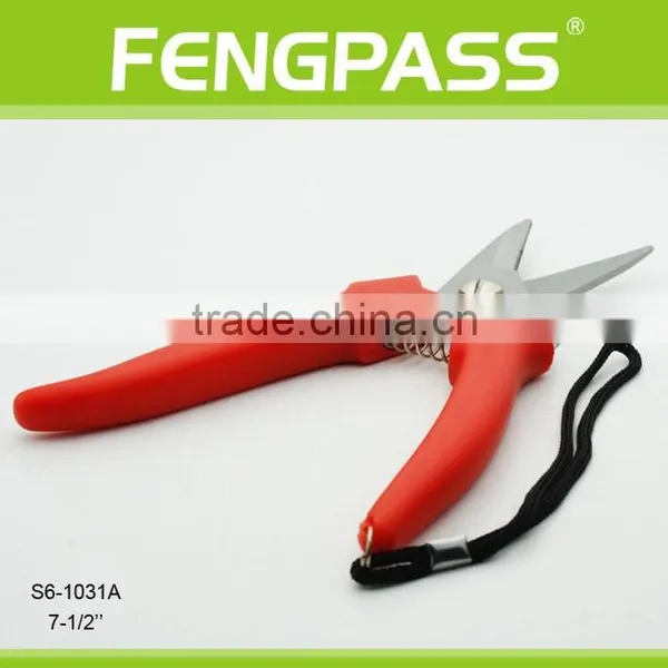 S6-1031A 7-1/2'' Plastic Handle and Stainless Steel 100% Safe Pruning Shear Garden Scissors photo-4