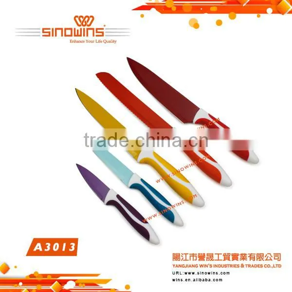 A3013 Elegant Design 5pcs Stainless Steel Knife Set With Non-stick Coating photo-4
