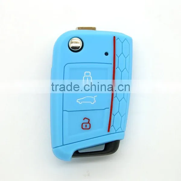 Hot Selling Silicone Case for Key vw Golf 7 Key Case 3 Button Remote Key Cover photo-5