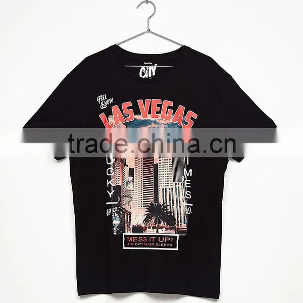 Custom Printed Short Sleeve Cotton O-neck Mens Tshirts photo-2
