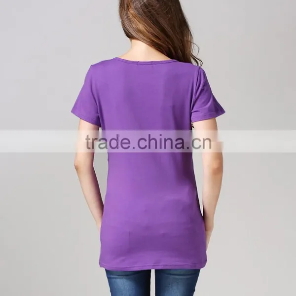 Wild Maternity Tops Hide Opening Breastfeeding Clothing Scoop Neck Pregnant Mother T-shirts photo-4