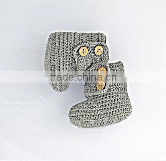 Autumn Winter Warm Crochet Wool Shoes Baby Newborn Knitted Booties photo-4