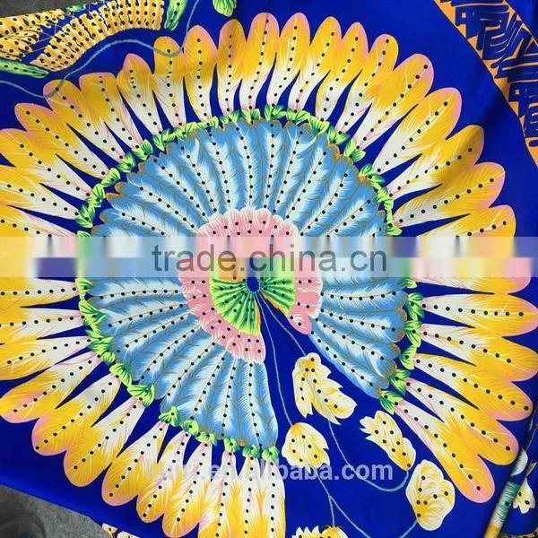 Women 2016 New Fashion Imitated Silk Nations Wind Bohemia Peacock Printed Scarf Small Square Scarves photo-5