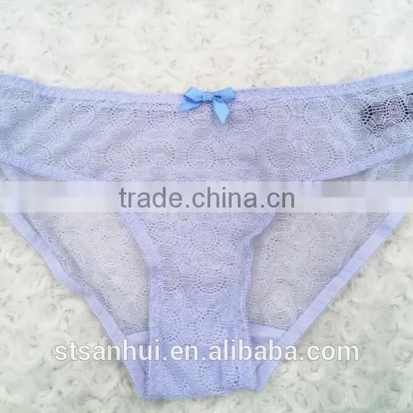 Beauty Bowknot Sexy Ladies Transparent Bra Panty Set New Design photo-3