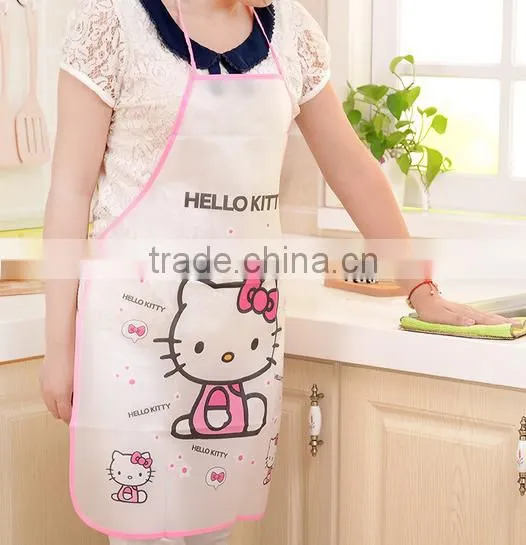 Cute Korean Version of Fashion Waterproof Anti - Oil Adult Sleeveless Hooded Cartoon Kitchen Aprons Advertising Aprons photo-2