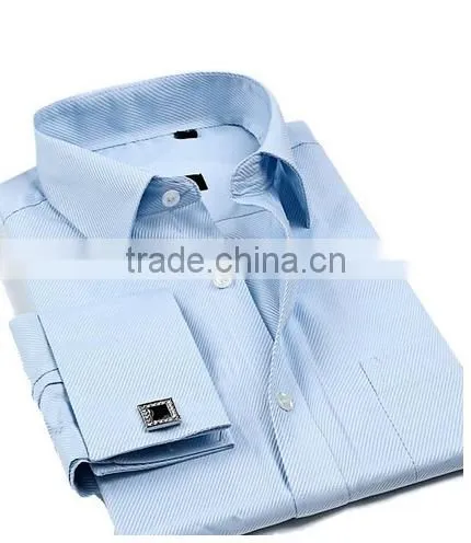 Mens Slim Fit French Cuffs Mens Dress Shirt photo-3