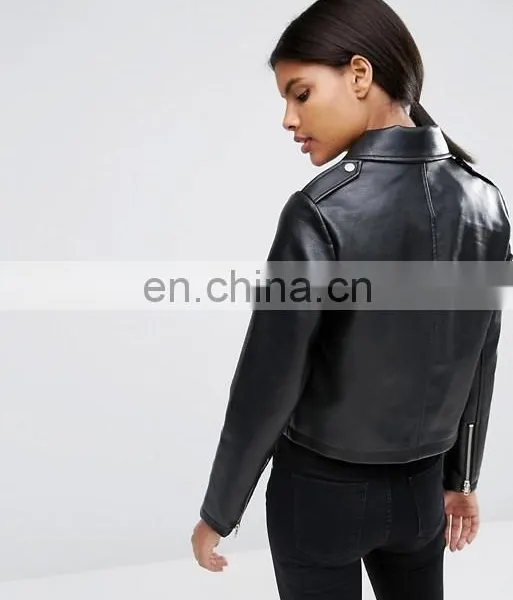 2017 Latest Fashion Women Motorcycle Short Leather Jackets photo-3