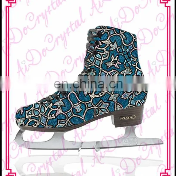 Aidocrystal Exclusive Design Crystal Covered Ice Dancing Shoes,ice Skating Shoes photo-3