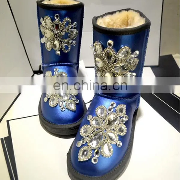 Aidocrystal Factory Price Wholesale Women Handmade Snow Boots With Rhinestone photo-5