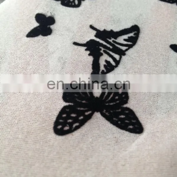 100% Silk Crepe High Twist Single Jersey With Butterfly Flocking