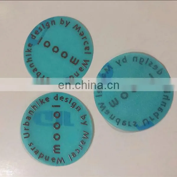 Thin Metallic Chrome Silver Round Adhesive Sticker photo-5