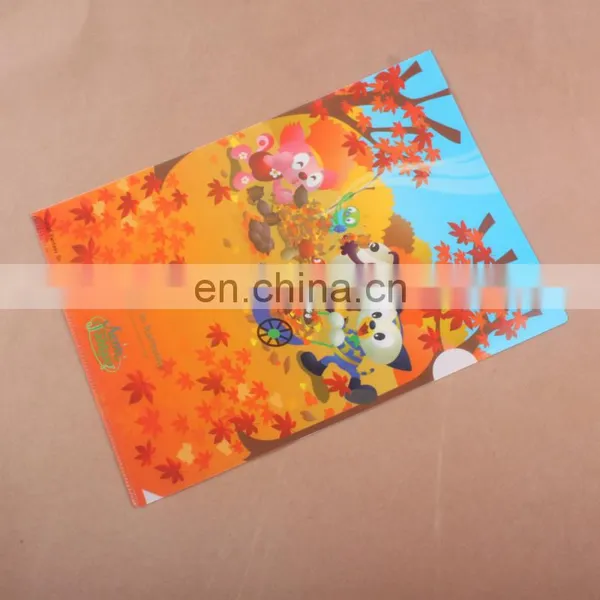 Creative Design Plastic A4 L Shape 3D Lenticular File Folder for Student photo-5