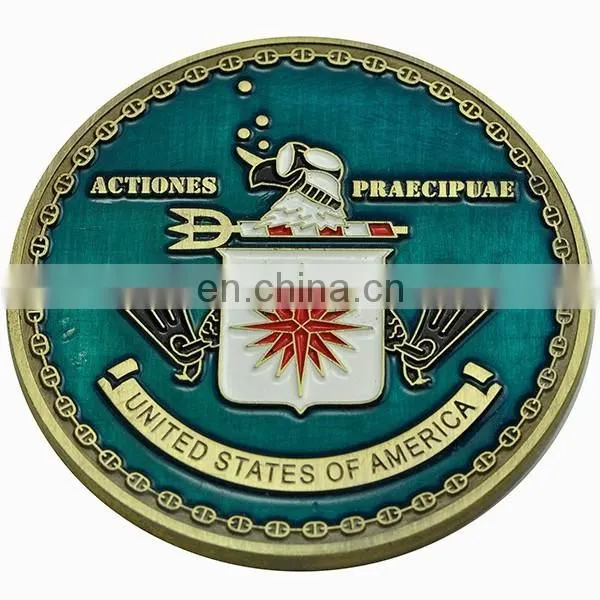 3D Custom Enamel Copper Eagle Challenge Coin photo-3