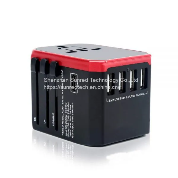 Newest Type C 3.0A Fast USB Chargers 8A Fuse Portable World Travel Adapter 5V Adaptor Multi Plug Outlet photo-2