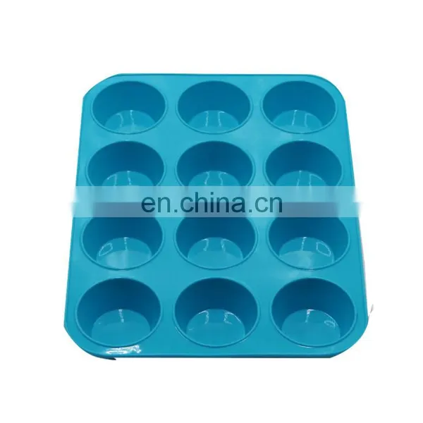Silicone Cake 12-hole Round Muffin Plate DIY Egg Tart Six-hole Cake Flat Bottom Baking Plate Mould photo-4