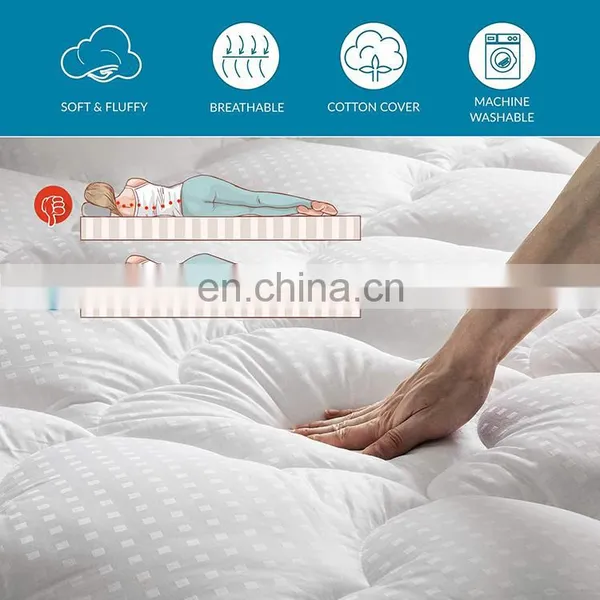 2020 Popular Cotton Damask Jacquard Quilted Mattress Pad photo-3