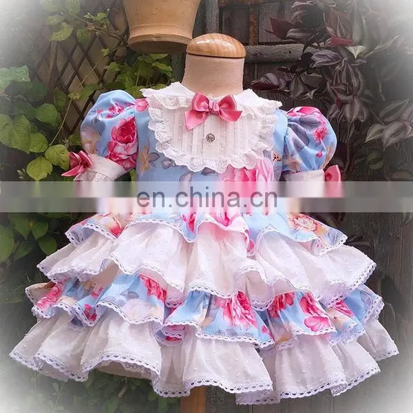 Baby GIrl Summer Flowers Turkey Vintage Spanish Lolita Princess Ball Princess Gown Dress for Girl Easter Birthday Party photo-2