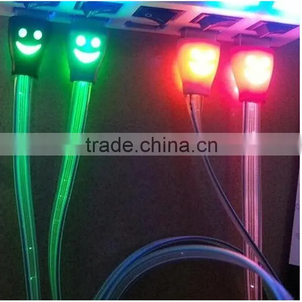 Colorful Flat Micro USB Cable With LED Light for Smartphone 1m photo-3