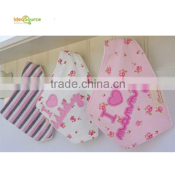 Top Grade 100% Cotton 3pcs Set/lovely Bandana Bibs/new Baby Bibs photo-6