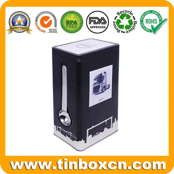 Customized Airtight Coffee Tin Box With Plug Lid and Flush Appearance photo-2