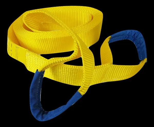 15 Tonne Polyester Double Duplex Flat Webbing Lifting Sling Strap Belt With Soft Eyes photo-2