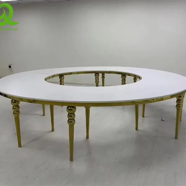 Banquet Furniture Silver Stainless Steel Dining Table for Restaurant photo-3