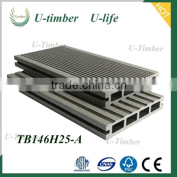 Anti-slip Plastic Wood Flooring / Decking Timber Tech WPC High Quality Good Prices