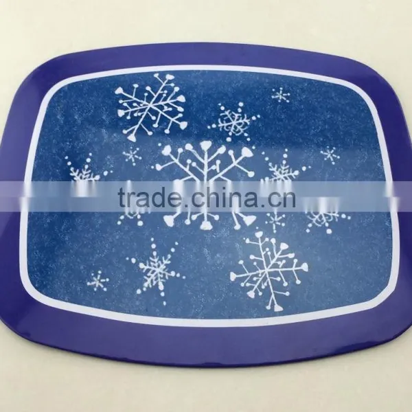 Snow Pattern Rectangular Tin Tray,metal Tin Tray photo-2