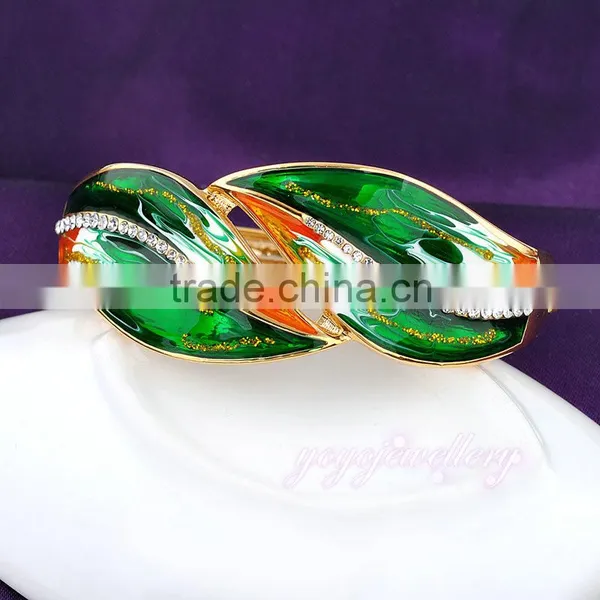 Leaf Shap Brass Gold Plated Indian Fashion Fake Gold Bangle photo-3