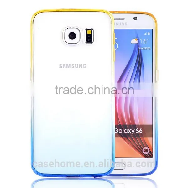 Plastic Mobile Phone Case for Samsung Galaxy s6 Gradient Colors Transparent Tpu Case Cover photo-2