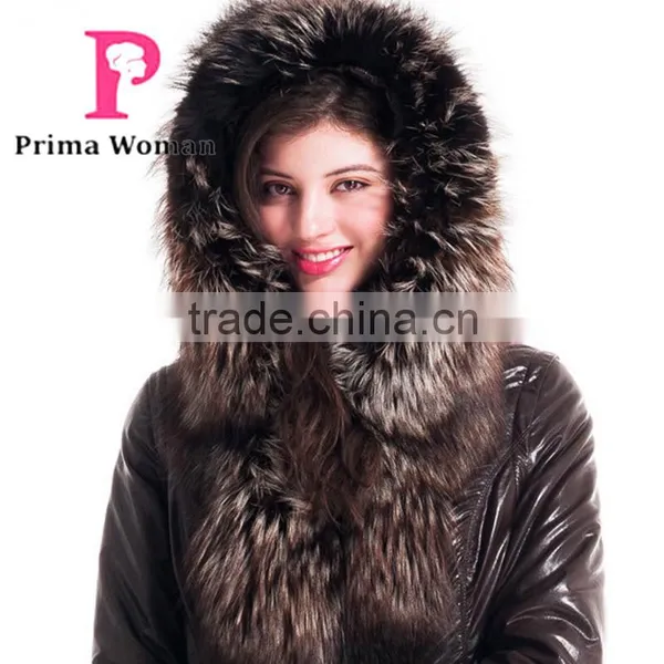 2015 New Style Winter Women Short Leather Coat With Belt Silver Fox Hat Overcoat Quality Choice photo-5