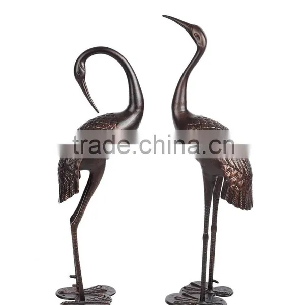 Upright and Preening Sculpture Crane Set photo-2