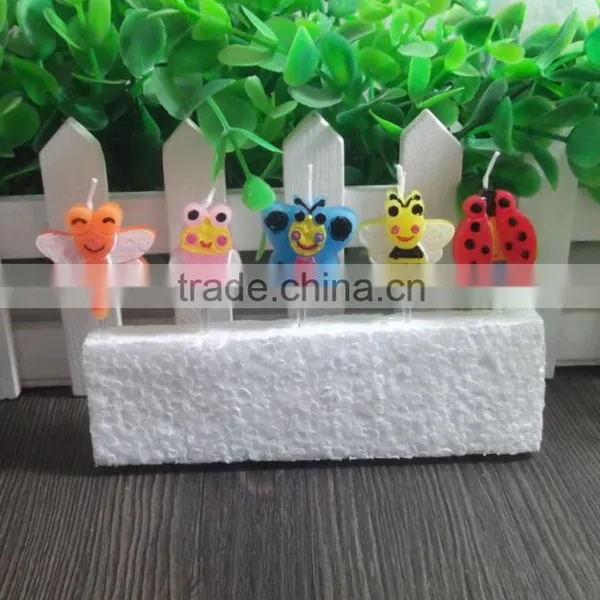 Colorful Insects Happy Birthday Party Decorative Candle Favors for Kids